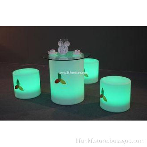 Outdoor Furniture with glass Built-in rechargeable battery